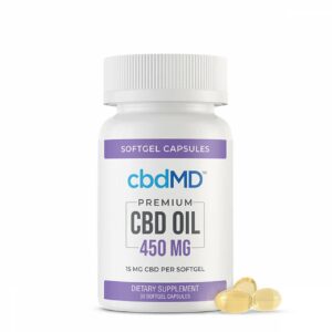 Experience the potent benefits of full-spectrum CBD oil in softgel capsules, 30-count bottle. Relieve anxiety, pain, and inflammation with our high-quality, lab-tested CBD oil capsules